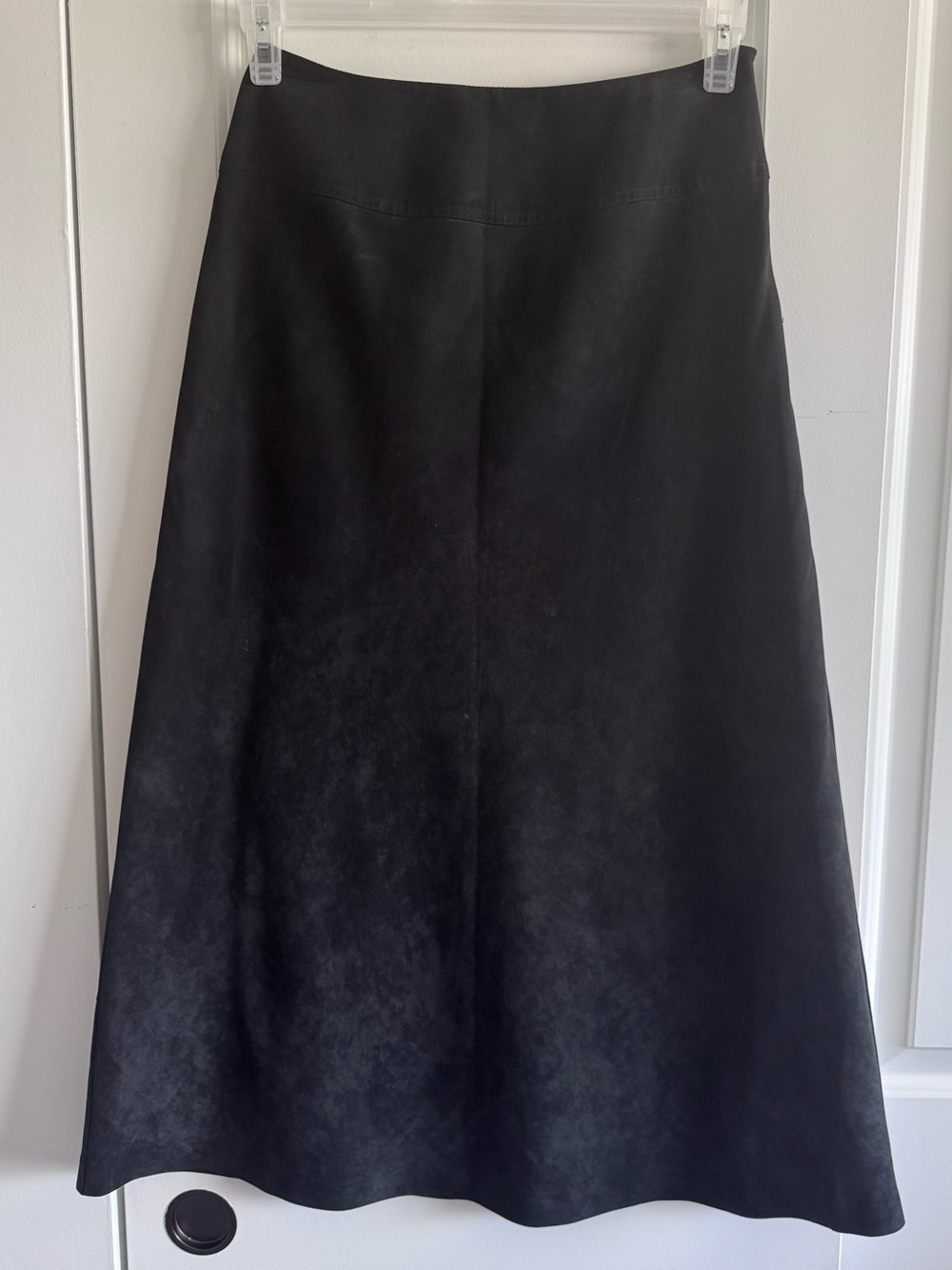 Relativity Black A-Line faux suede Midi Skirt